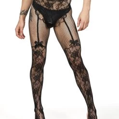 Leg Avenue Crotchless Garter Tights