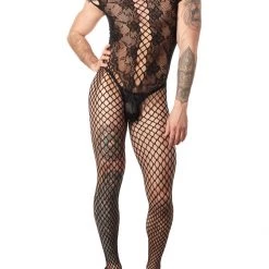 Kixies Fishnet And Lace Bodystocking Accesories