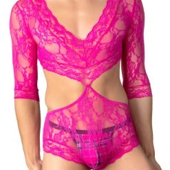 Leg Avenue Floral Lace V-Neck Teddy