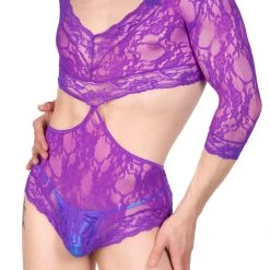 Leg Avenue Floral Lace V-Neck Teddy LaceLace