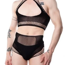 Leg Avenue Halter Crop Top & High Waist Panty Set Accesories