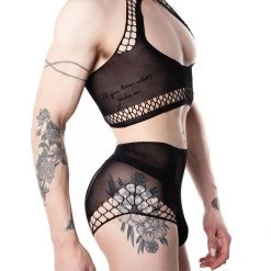 Leg Avenue Halter Crop Top & High Waist Panty Set Accesories