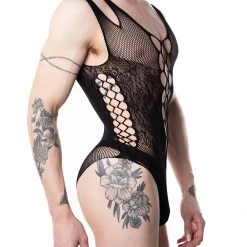 Leg Avenue LaceLace Fishnet And Lace Bodysuit
