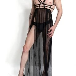 Leg Avenue Cage Strap Mesh Gown Accesories